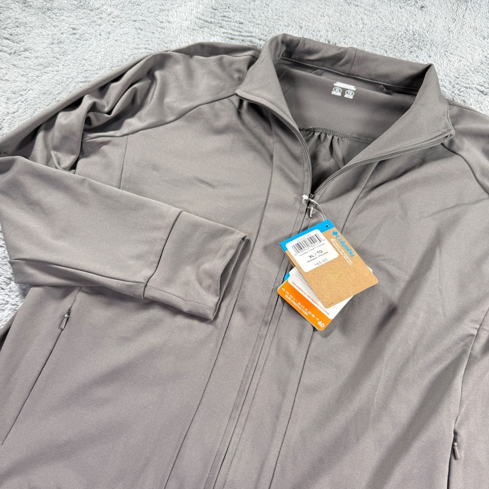 Columbia Full Zip Jacket Womens XL Gray NEW Omni-Shade UPF 40 Sun Protection